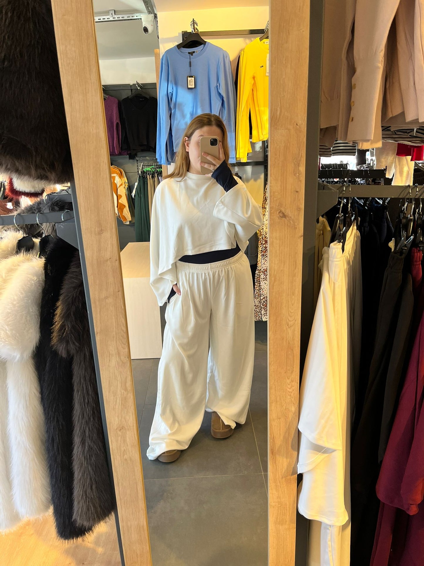 Beyaz Pelerin Modal Kumaş İkili Takım