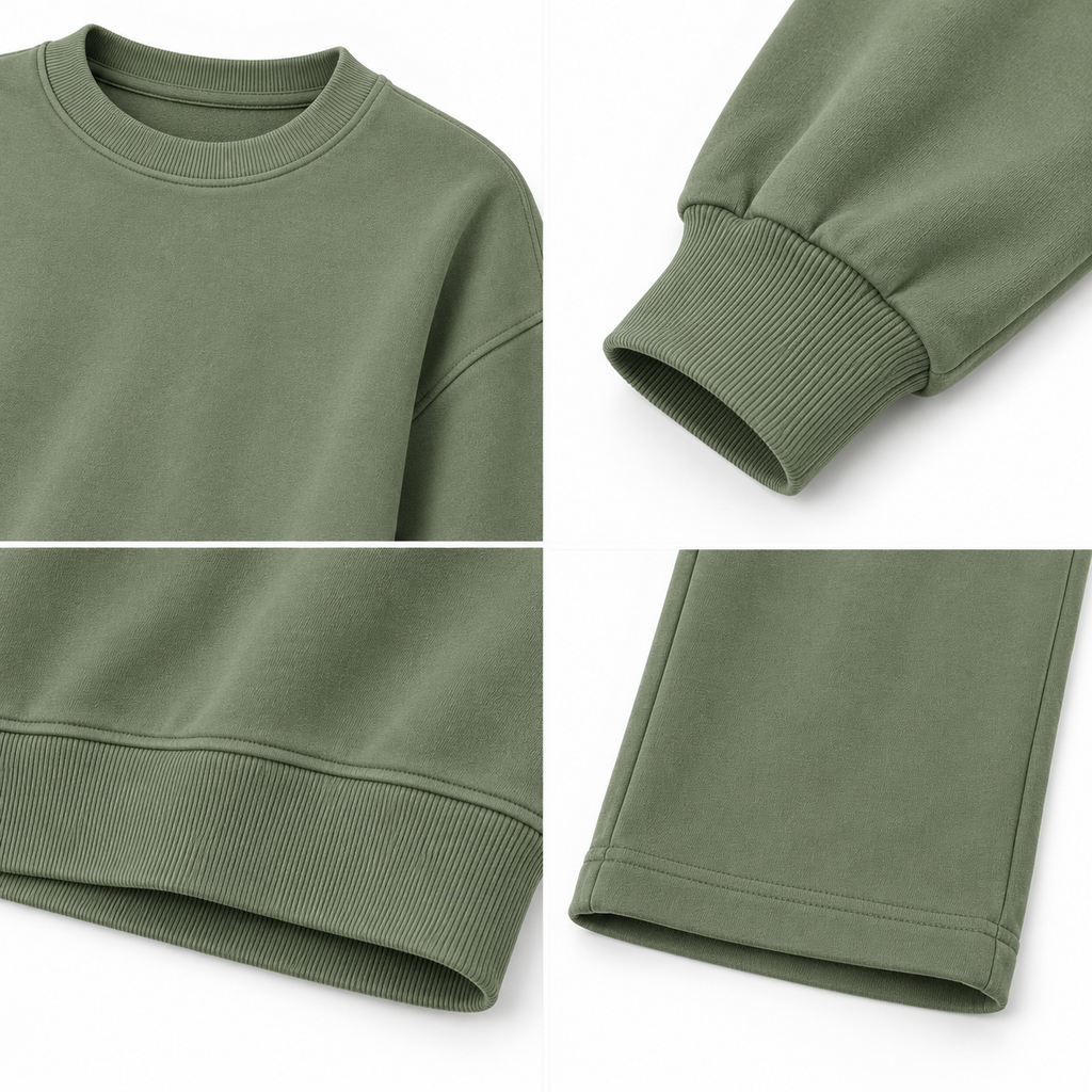 Bisiklet Yaka Sweatshirt ve Düz Paça Pantolon Kadın İkili Takım