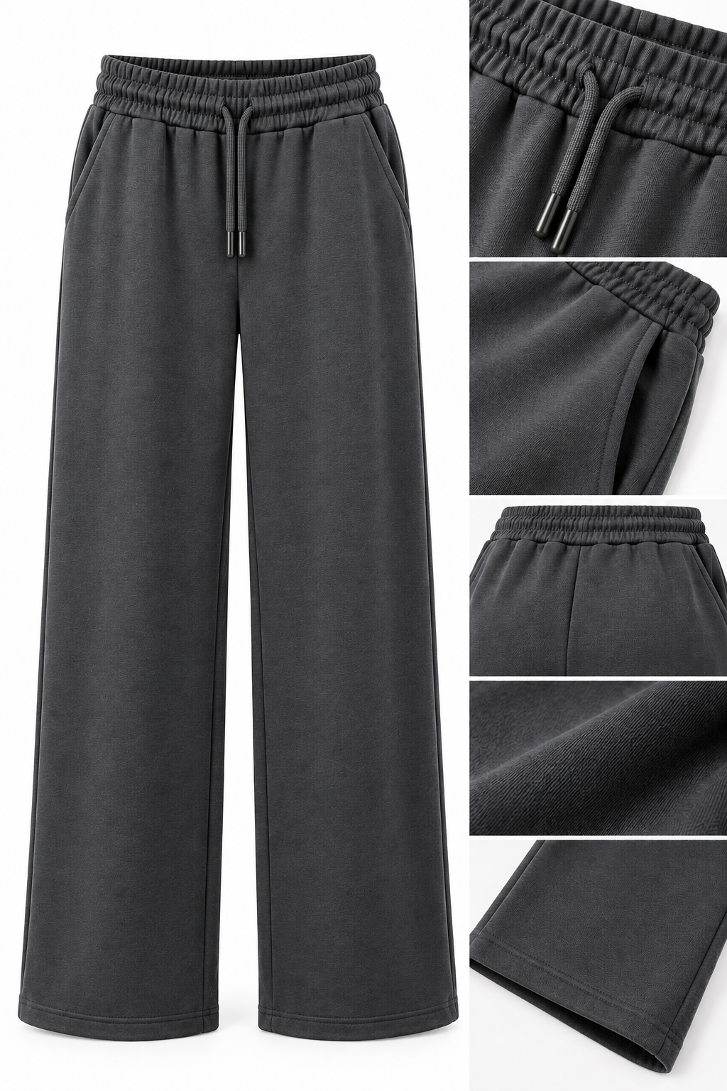 Grey Modal Fabric Palazzo Trousers