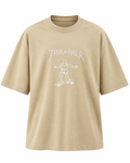Thrasher Baskılı Bej Oversize Tişört