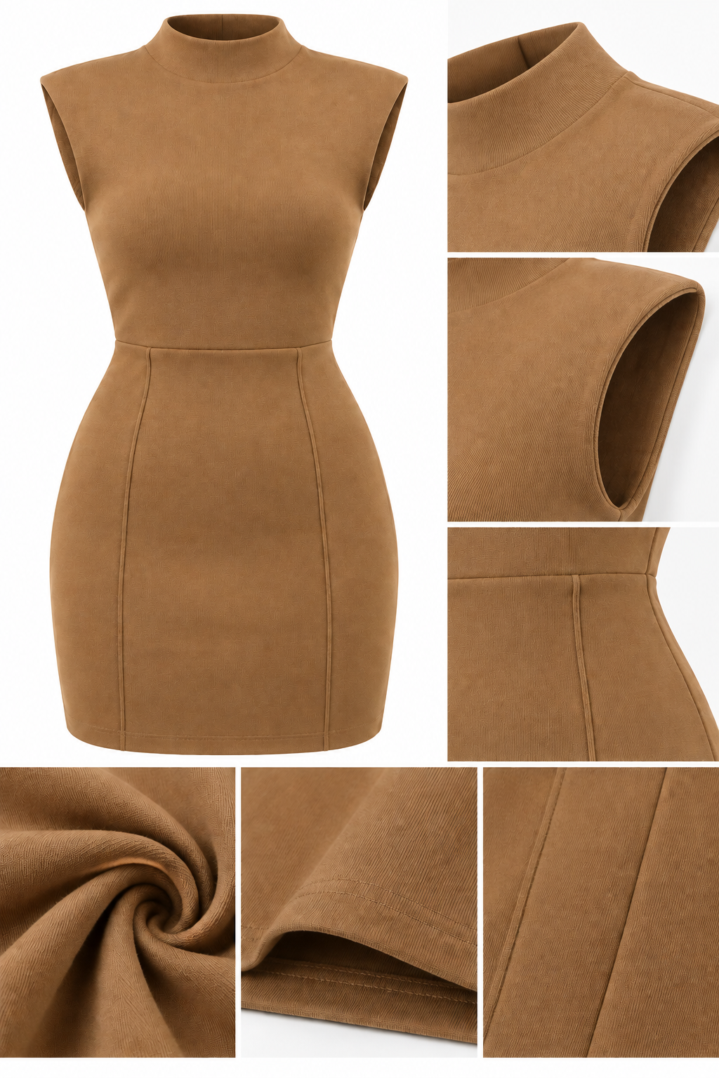 Steel Mesh Knit Coffee Women's Dress