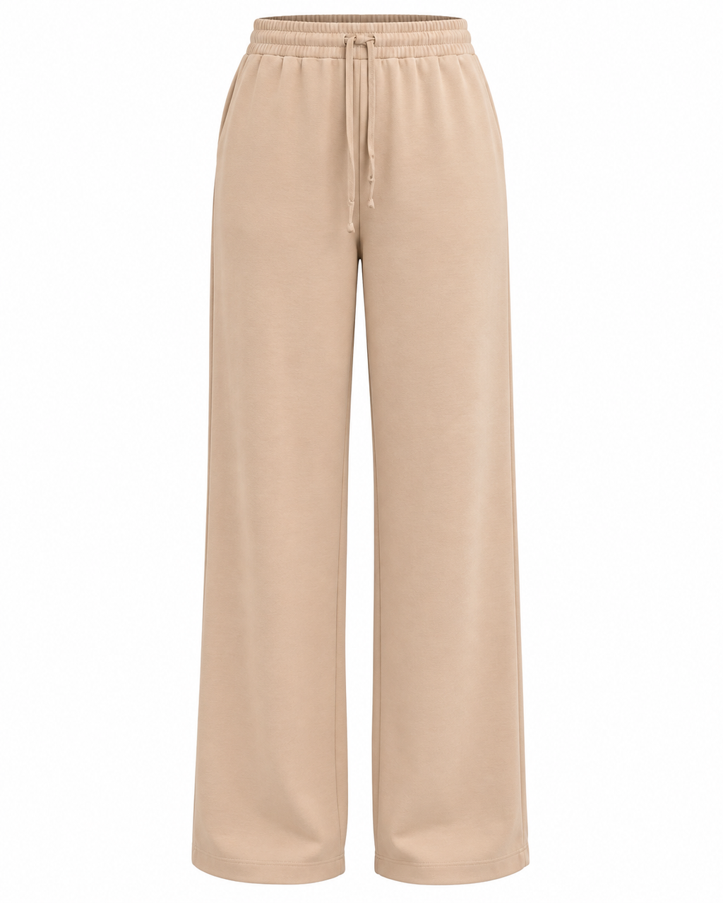 Camel Keten Palazzo Pantolon Kadın