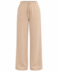 Camel Keten Palazzo Pantolon Kadın