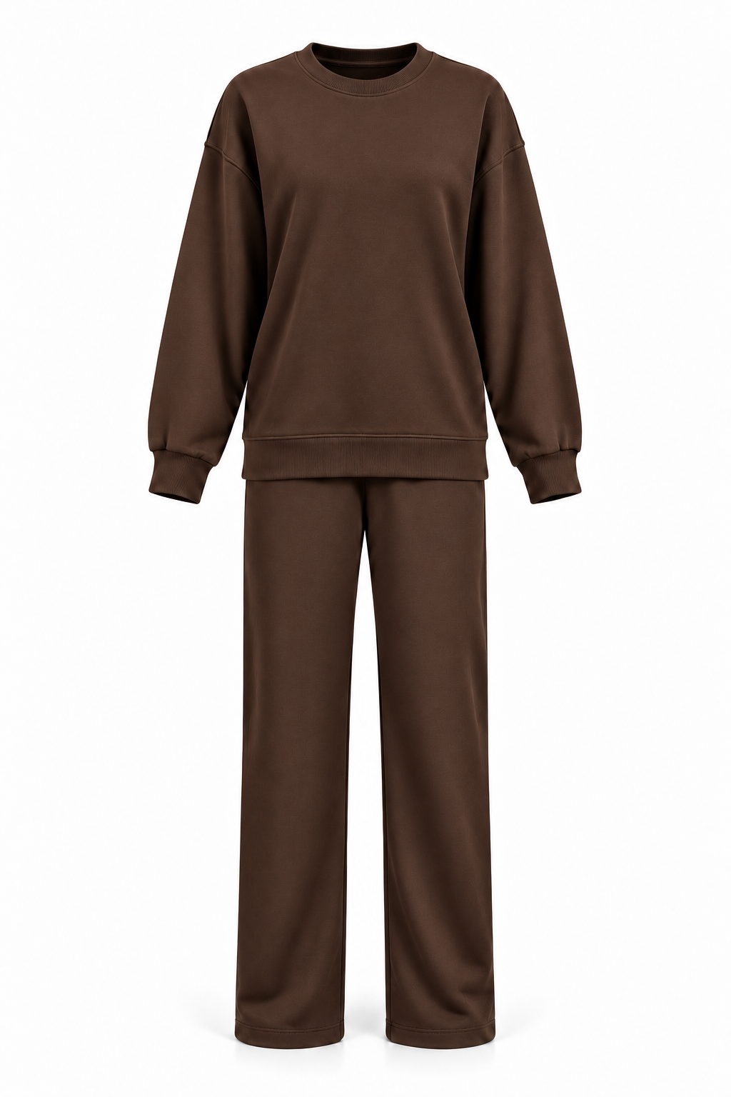 Bisiklet Yaka Sweatshirt ve Düz Paça Pantolon Kadın İkili Takım