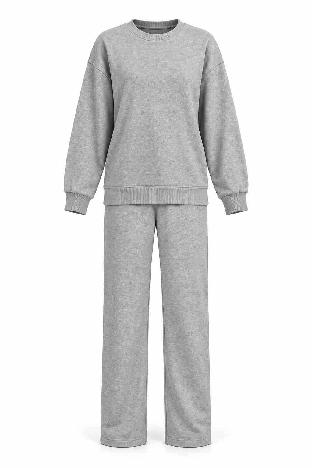 Bisiklet Yaka Sweatshirt ve Düz Paça Pantolon Kadın İkili Takım