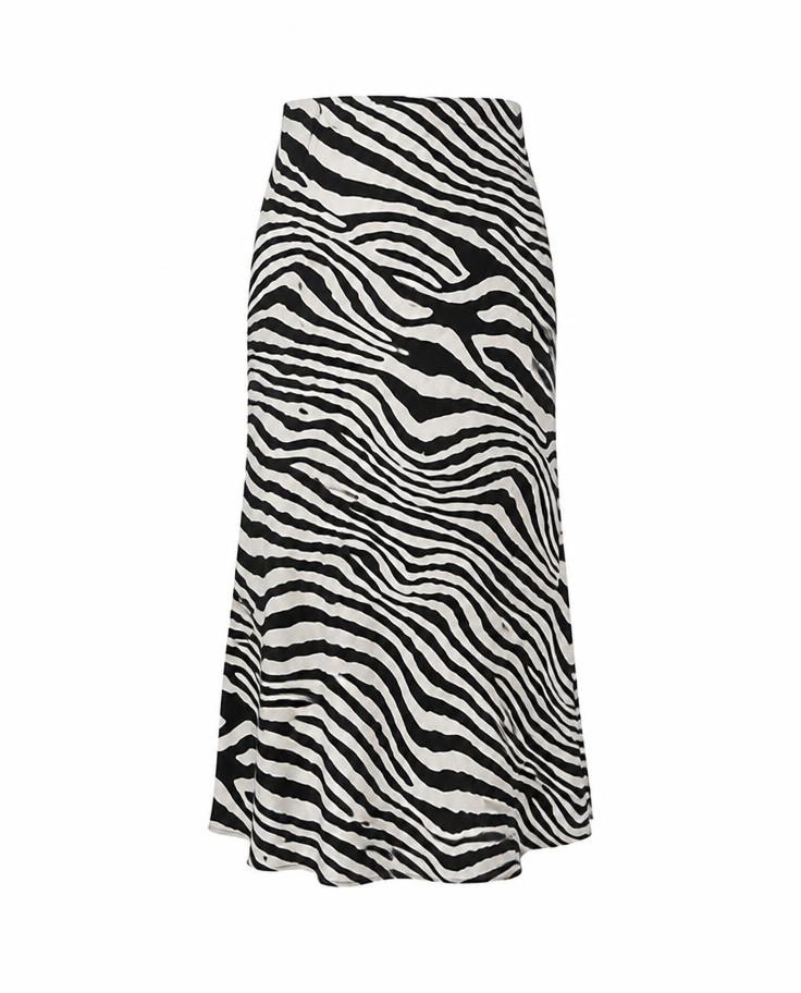 Women's Zebra Print Elastic Waist Satin Skirt