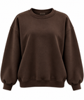 Acı Kahve 3 İplik Şardonlu Bisiklet Yaka Kadın Sweatshirt