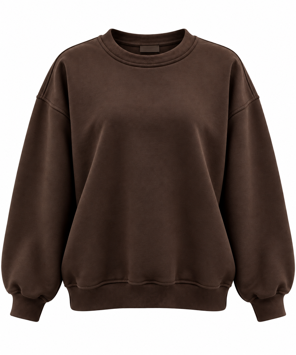 Acı Kahve 3 İplik Şardonlu Bisiklet Yaka Kadın Sweatshirt