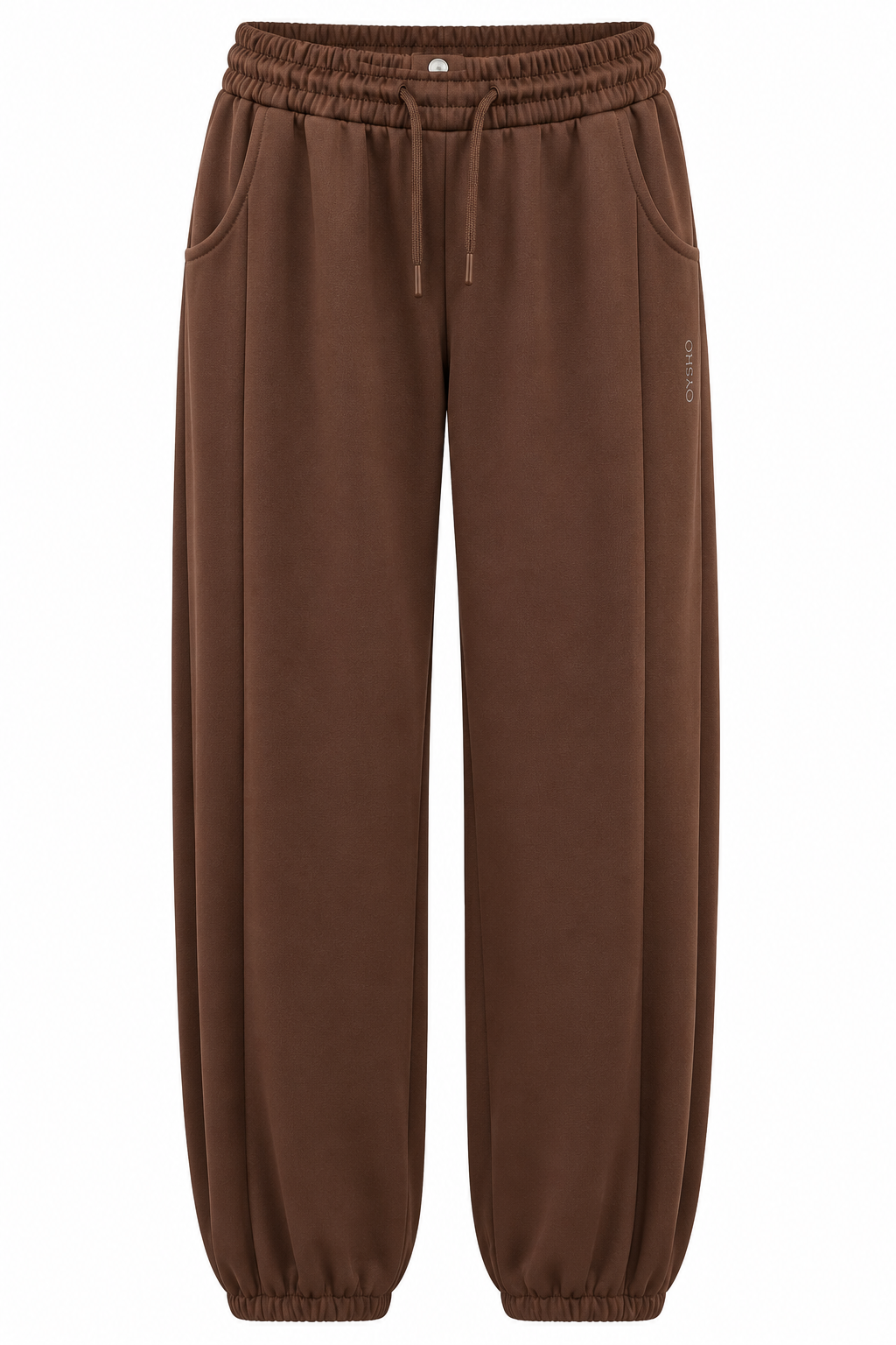Brown Modal Fabric Cuffed Sweatpants