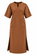 Kahverengi Süet Elbise