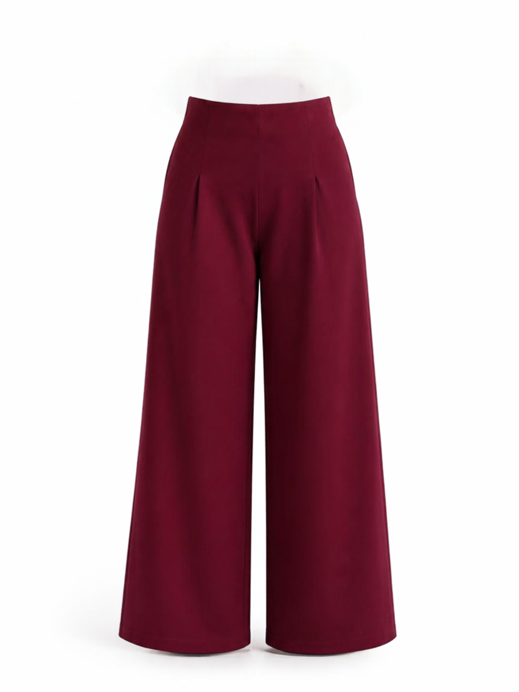 Bordo Modal Kumaş Pileli Kadın Pantolon