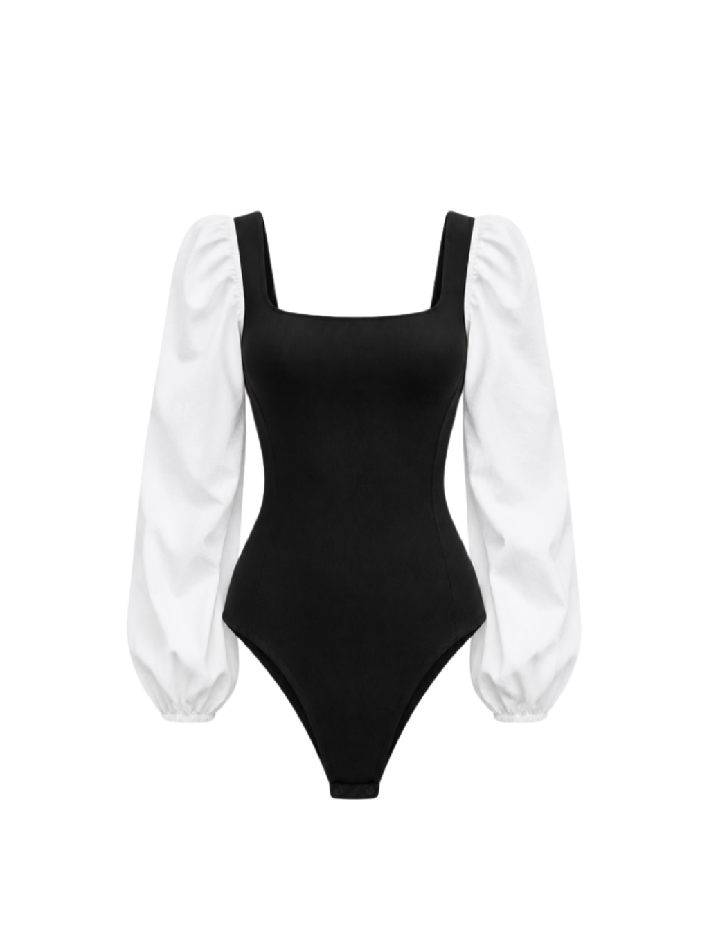 Kolları Poplin Detaylı Örme Kadın Bodysuit