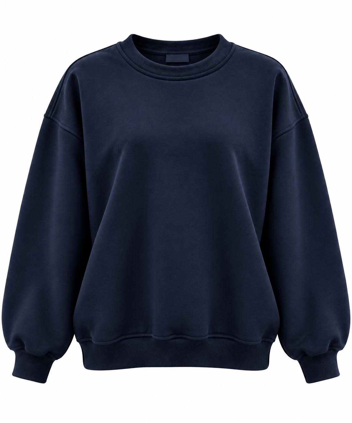 Lacivert 3 İplik Şardonlu Bisiklet Yaka Kadın Sweatshirt