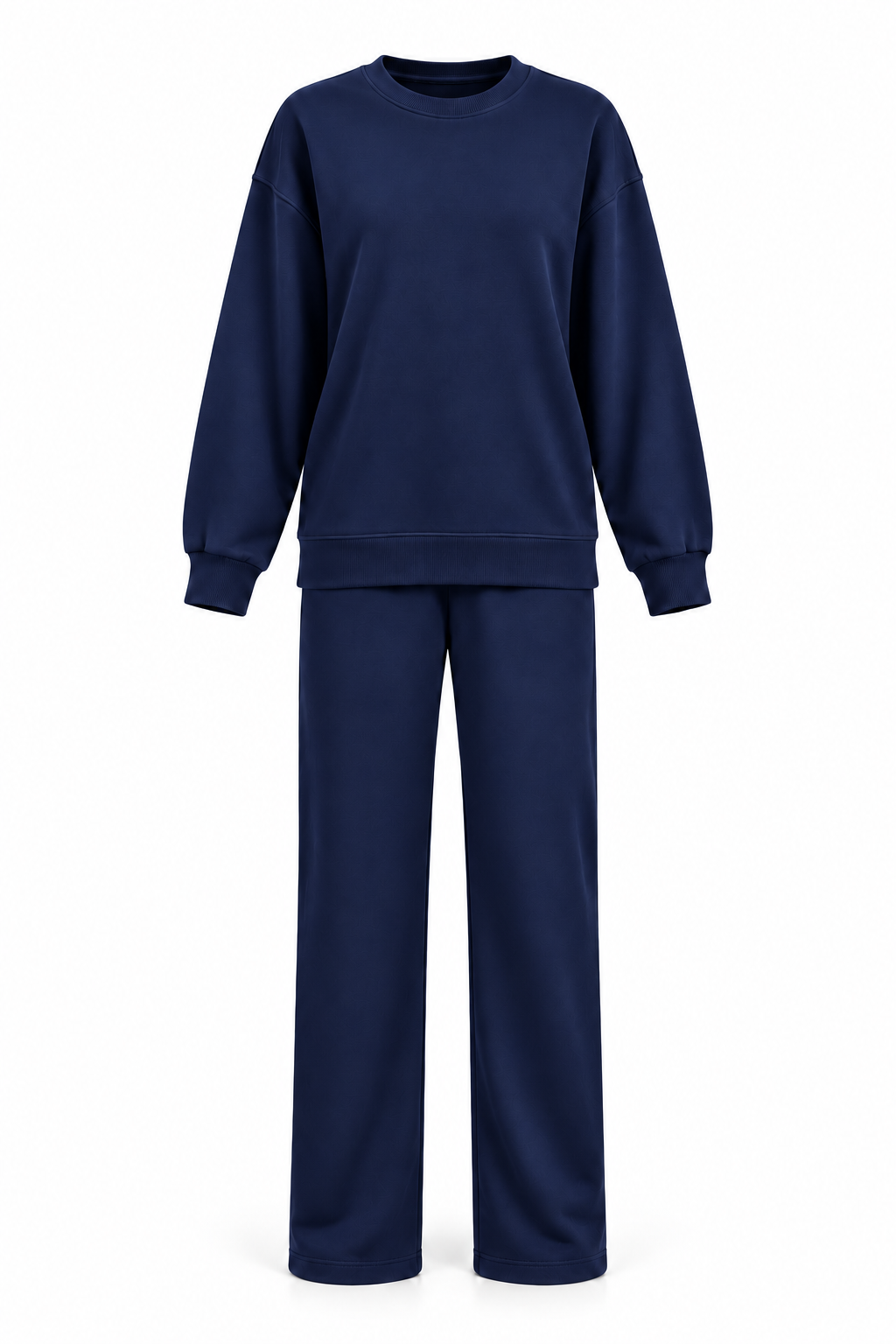 Bisiklet Yaka Sweatshirt ve Düz Paça Pantolon Kadın İkili Takım