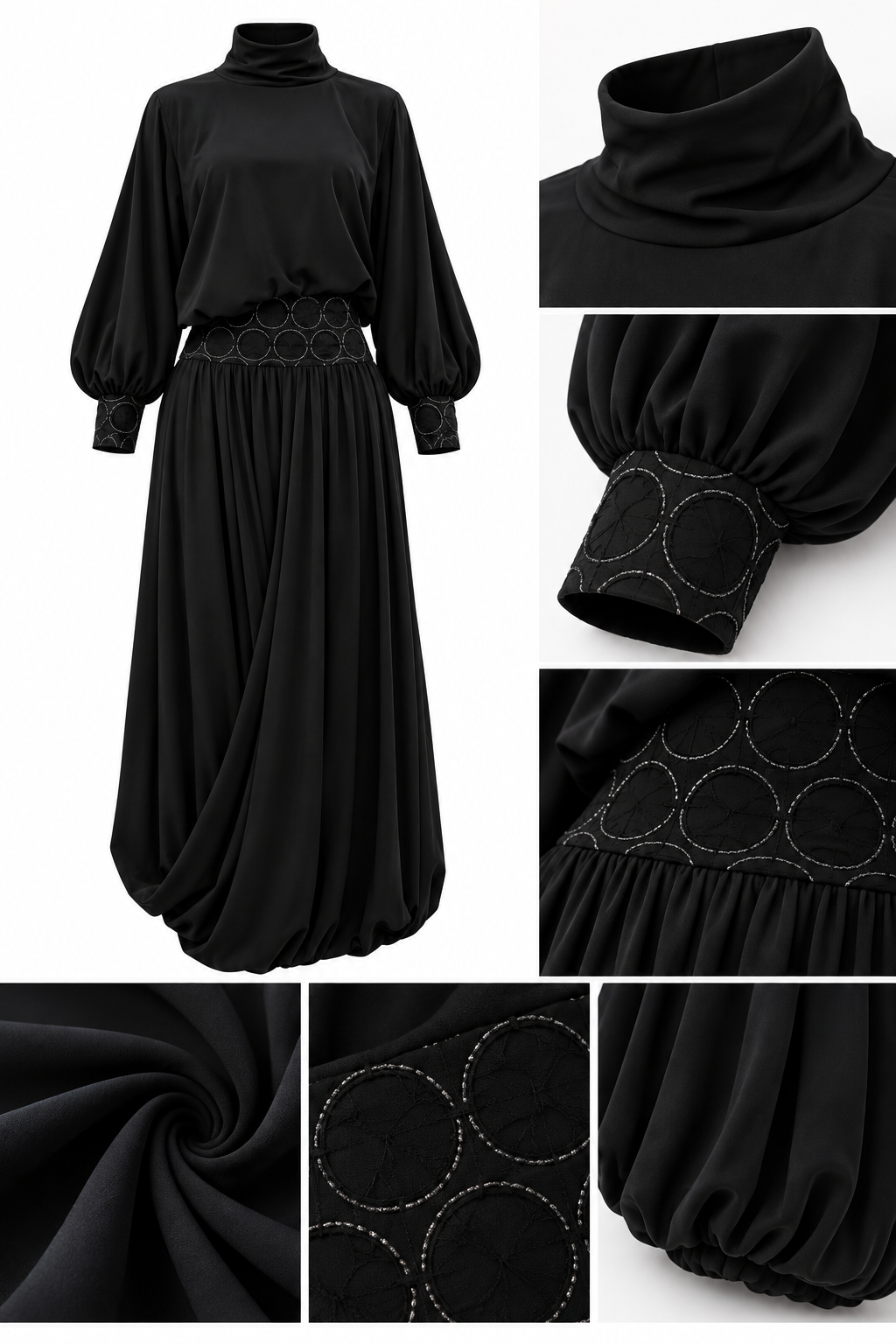 Black Women's Suit with Chiffon Skirt