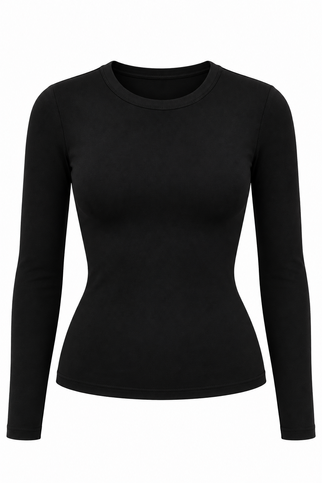 Black Finger-Loop High-Neck Women's Bodysuit