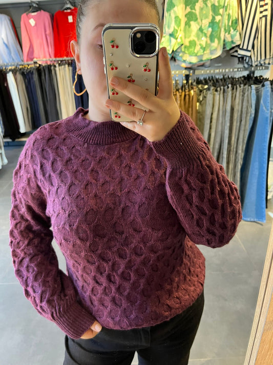 Orijinal Marka Mor Renk Kadın Bisiklet Yaka Kazak