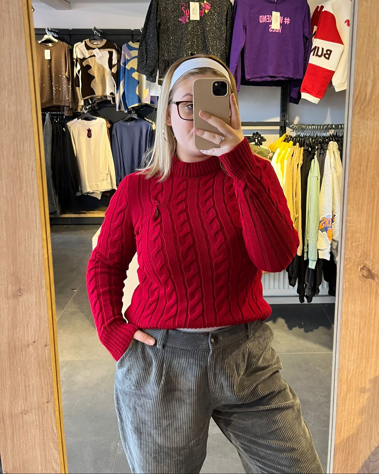 Orijinal Marka Kırmızı Yarım Balıkçı Boğaz Örme Kazak