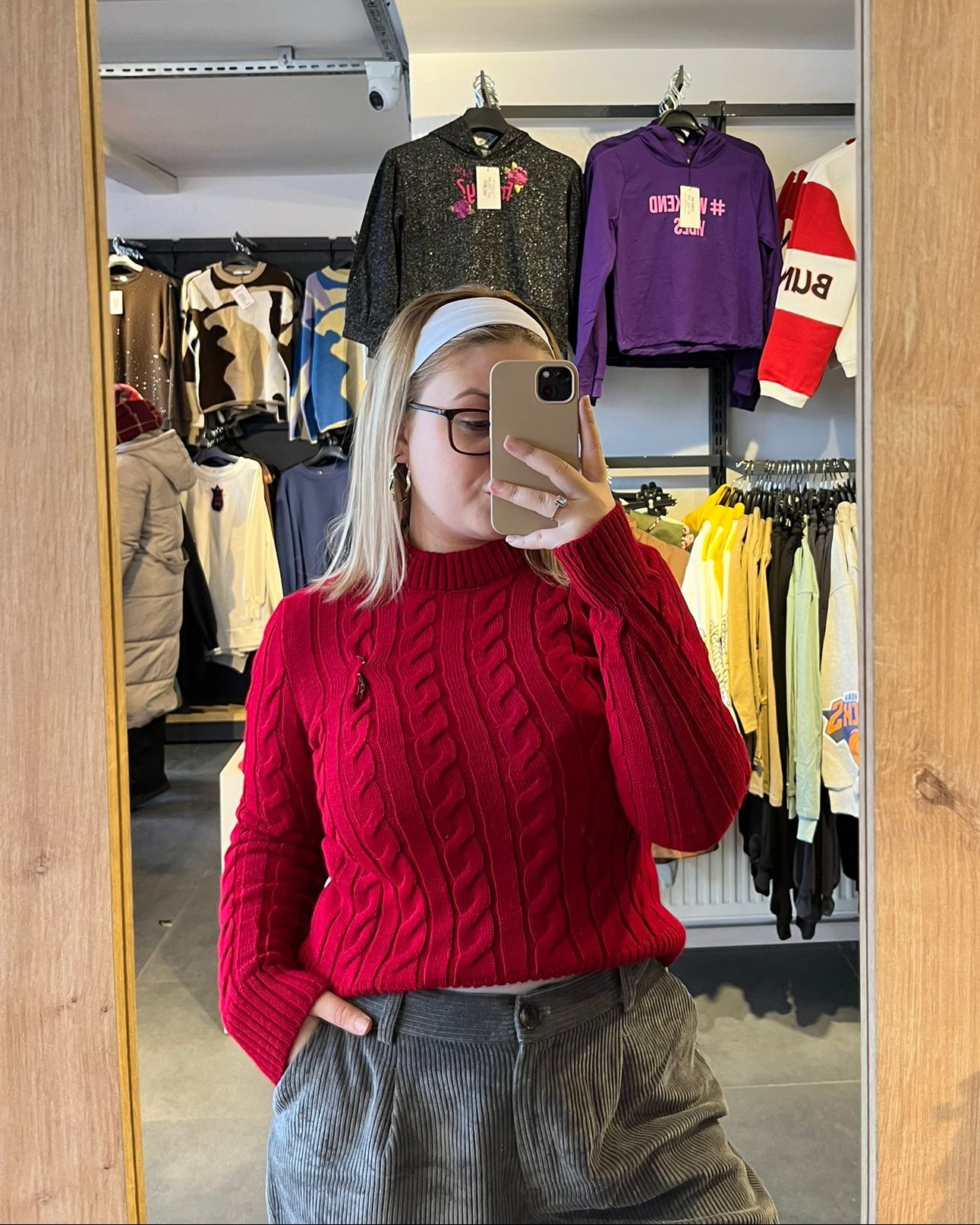 Orijinal Marka Kırmızı Yarım Balıkçı Boğaz Örme Kazak