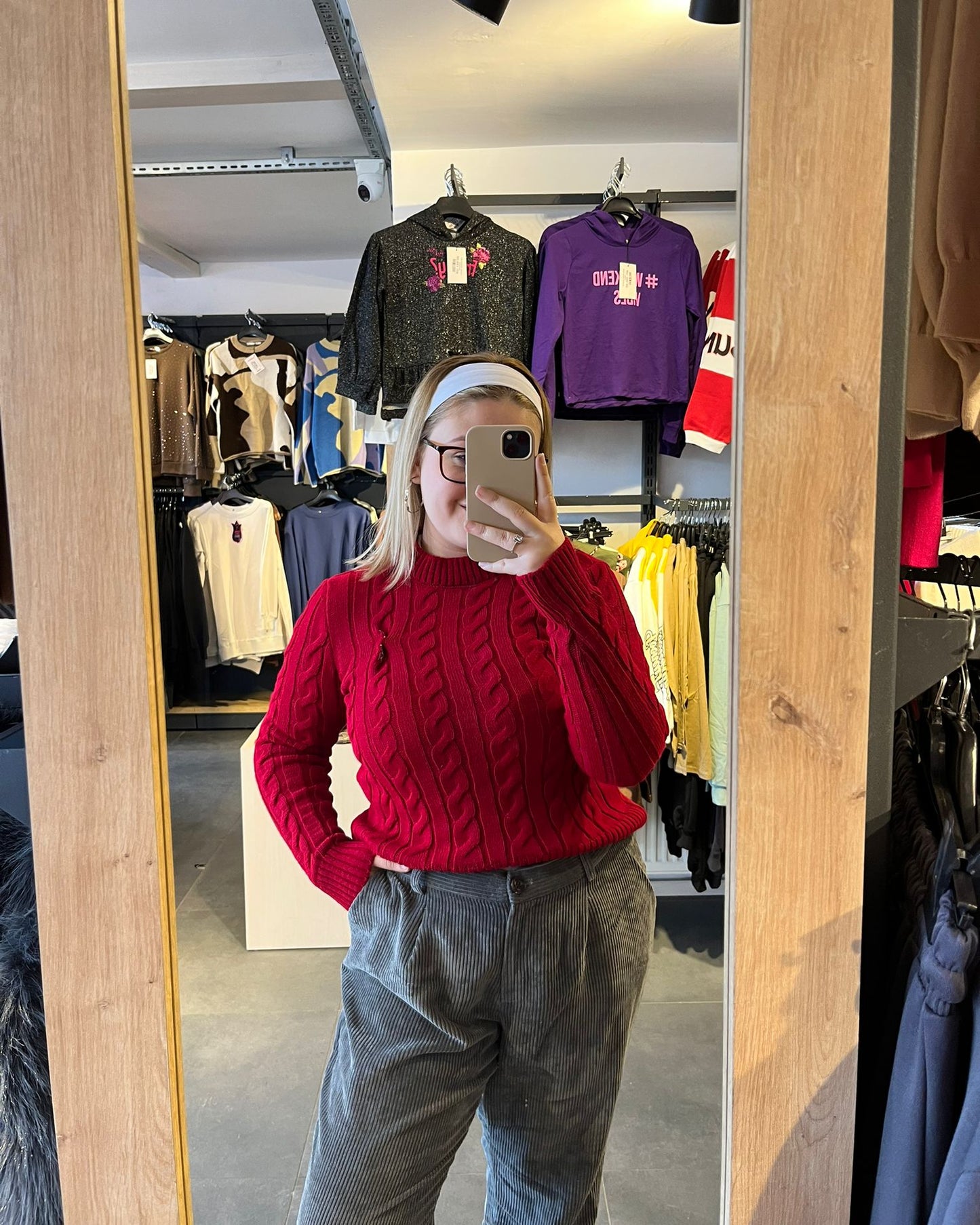 Orijinal Marka Kırmızı Yarım Balıkçı Boğaz Örme Kazak