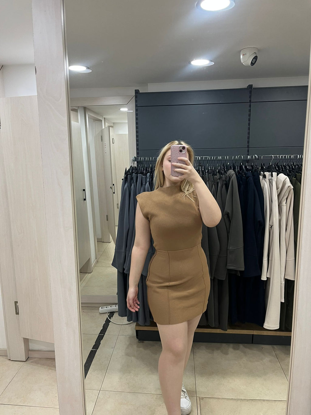 Steel Mesh Knit Coffee Women's Dress