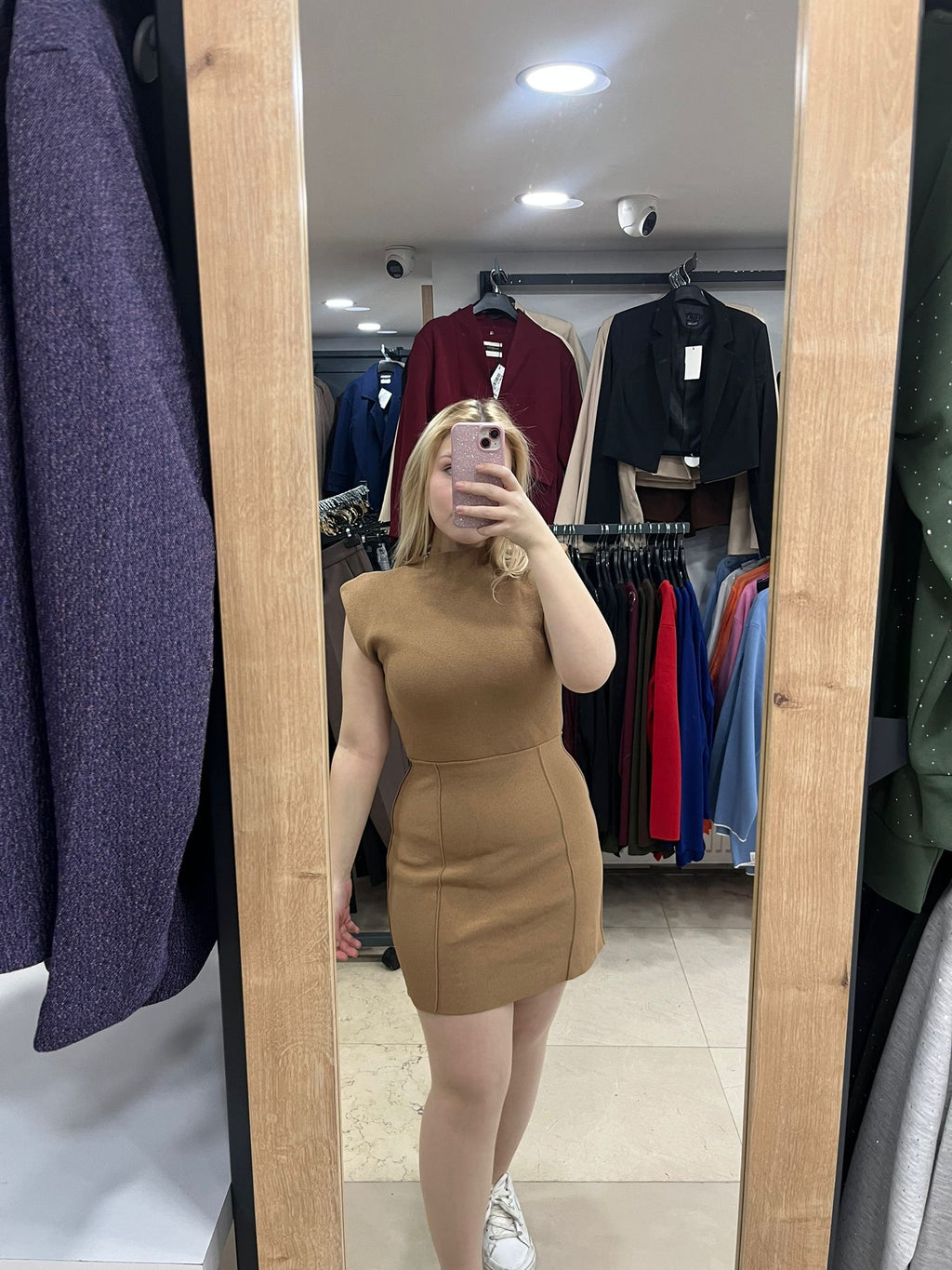 Steel Mesh Knit Coffee Women's Dress