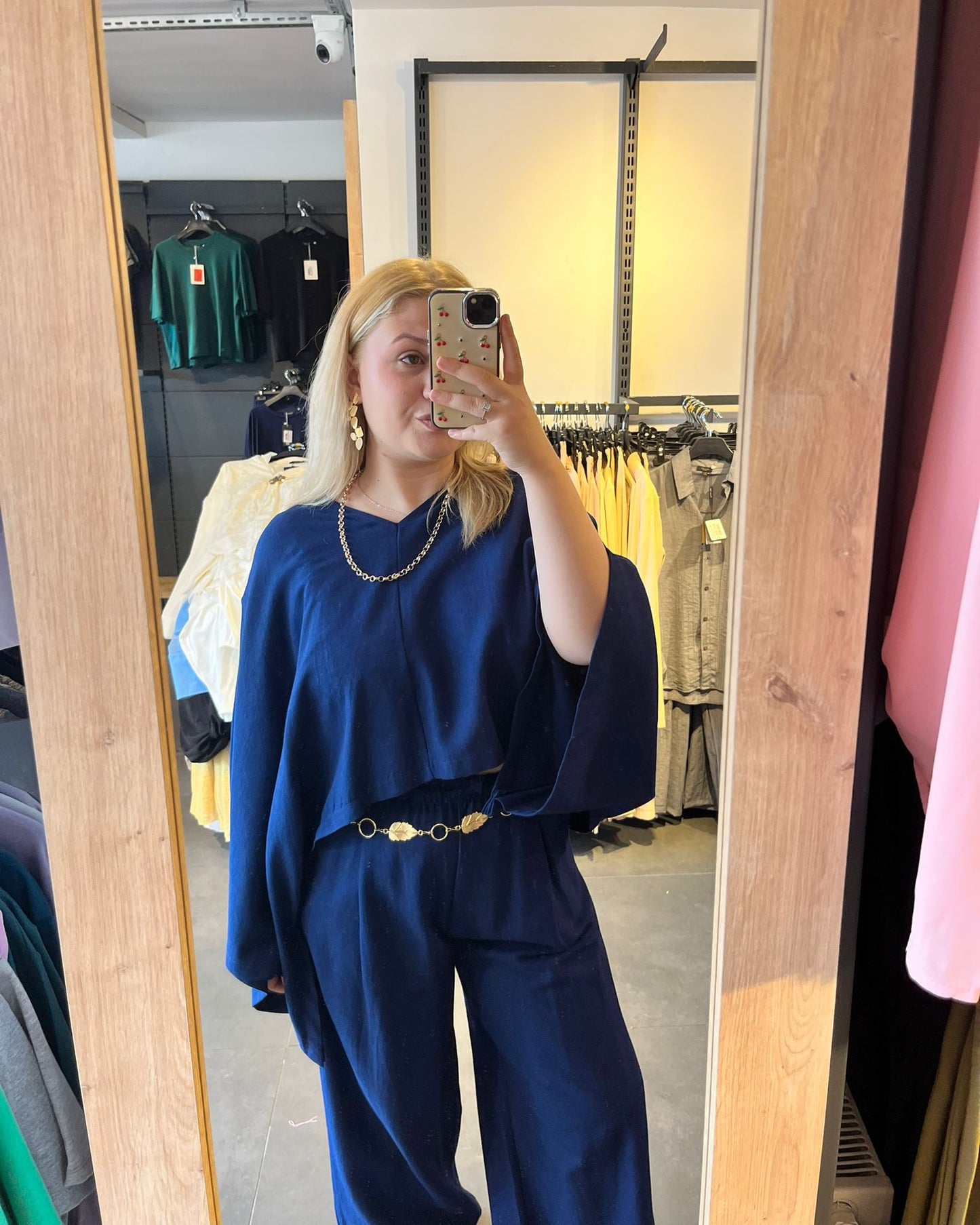 #lacivert #keten #takım #panço #kadınmoda #şıkkombin #trend #stil #yazlıkstil #fashion