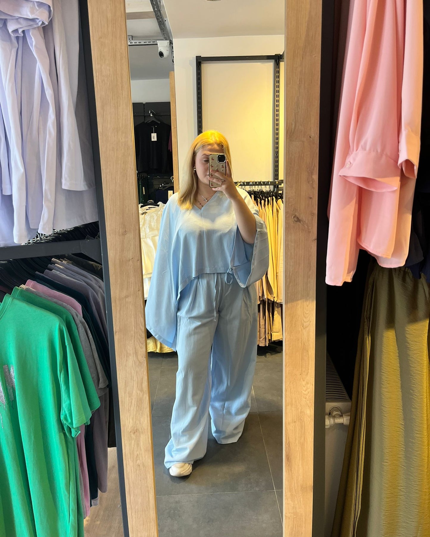 #açıkmavi #keten #takım #panço #kadınmoda #yazlıkstil #şıkkombin #trend #stil #fashion