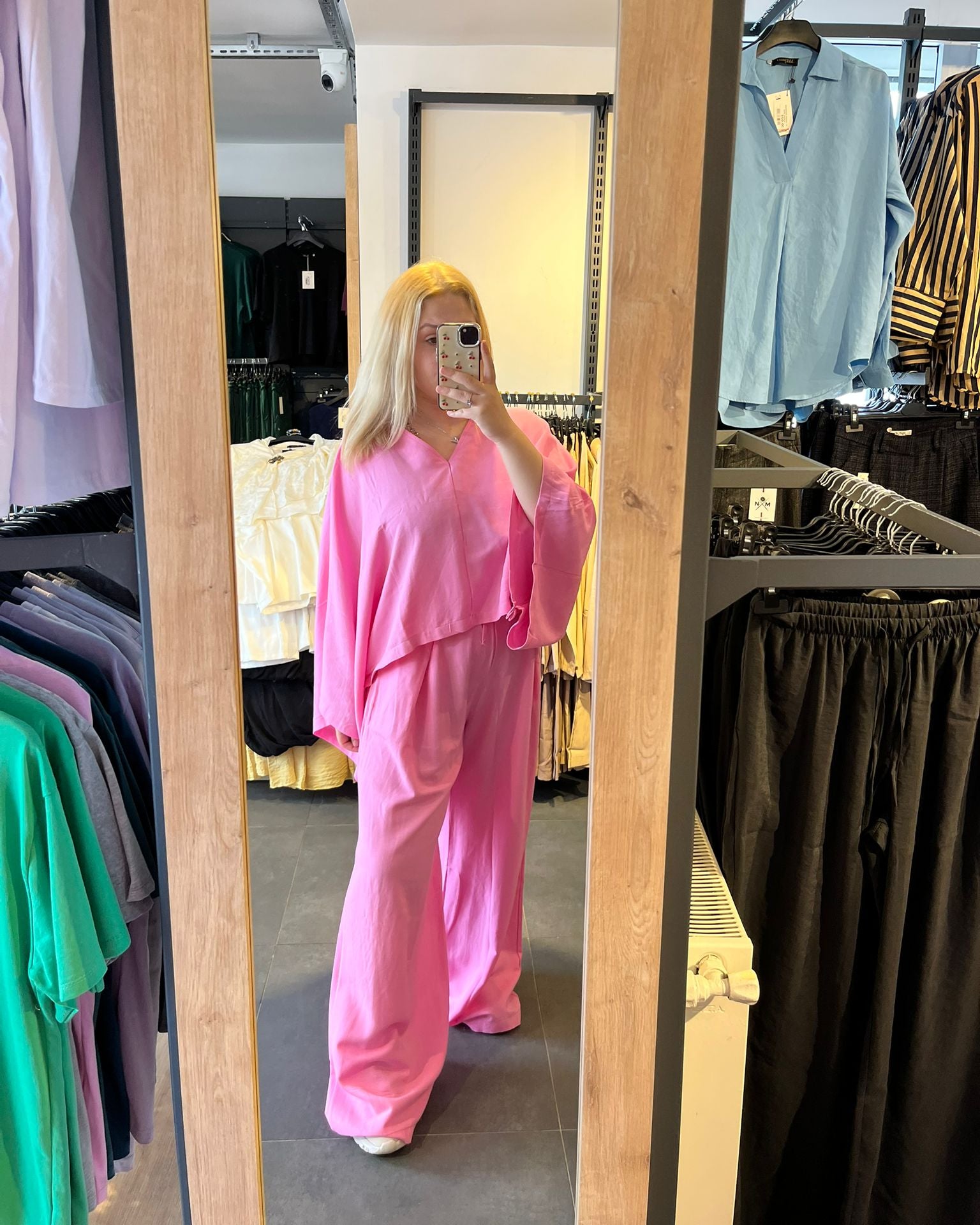 #pembe #keten #takım #panço #kadınmoda #yazlıkstil #şıkkombin #trend #stil #fashion