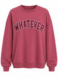 Bordo WhatEver Nakışlı Sweatshirt