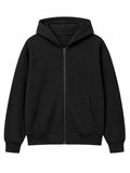 Çocuk Siyah Kapüşonlu Fermuarlı Sweatshirt