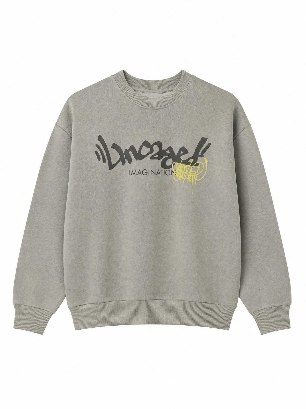 Çocuk Gri Baskılı Bisiklet Yaka Sweatshirt