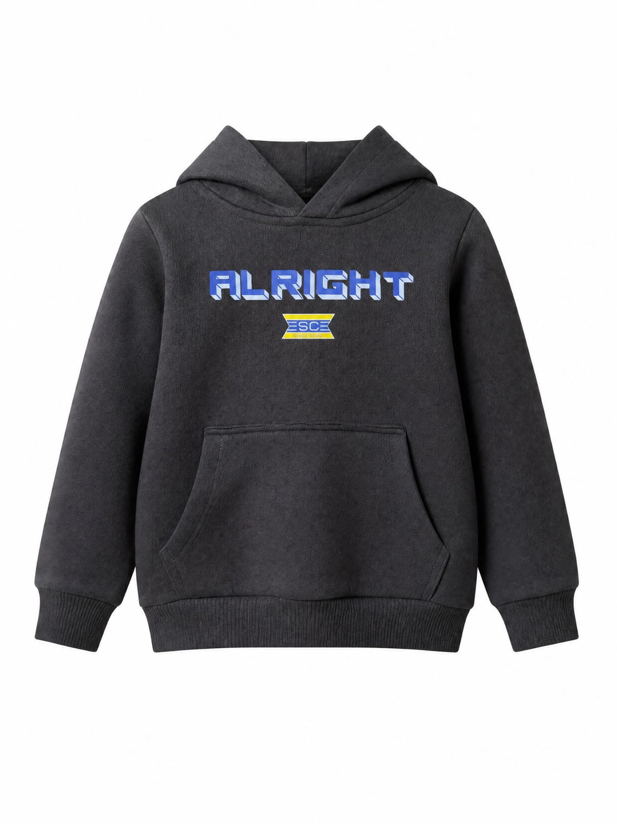 Çocuk Antrasit Alright Baskılı Kapüşonlu Sweatshirt