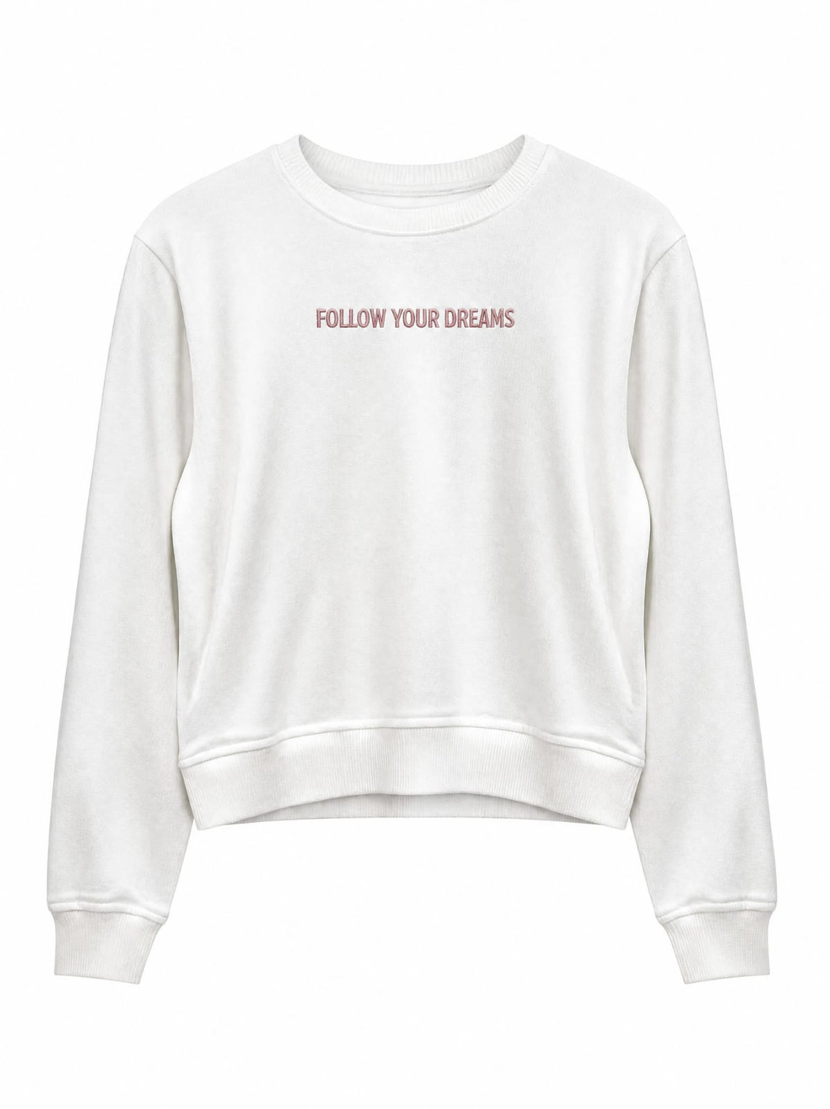Kız Çocuk Follow Your Dreams Yazı Detaylı Beyaz Sweatshirt
