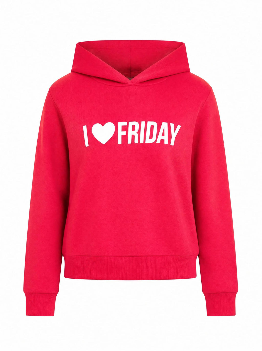Kız Çocuk I Love Friday Baskılı Kapüşonlu Sweatshirt