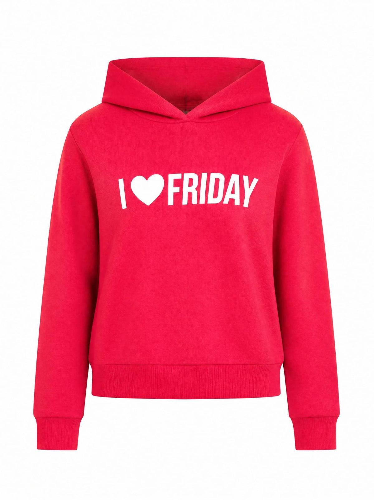Kız Çocuk I Love Friday Baskılı Kapüşonlu Sweatshirt