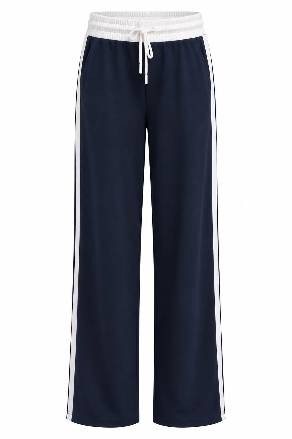 Women's Navy Modal Sweatpants with Trim