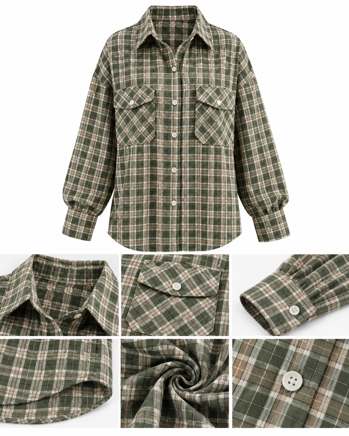 Women's Green Plaid Shirt