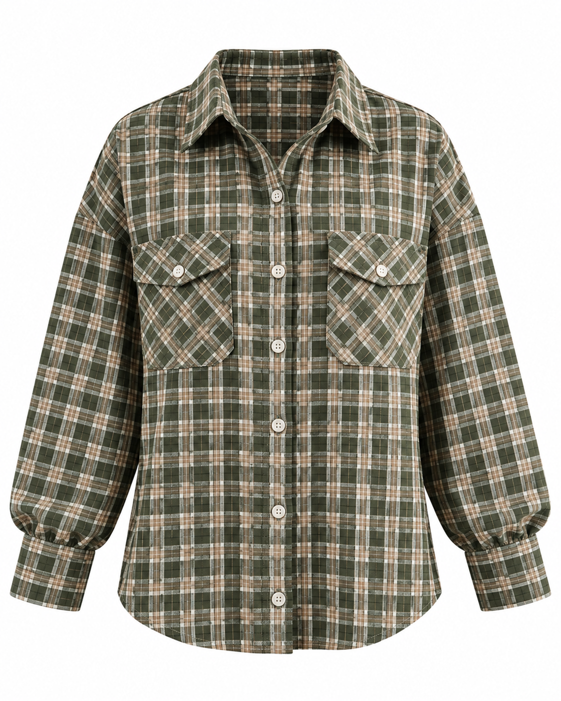 Women's Green Plaid Shirt