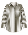 Women's Green Seasonal Shirt with Stripe Detail