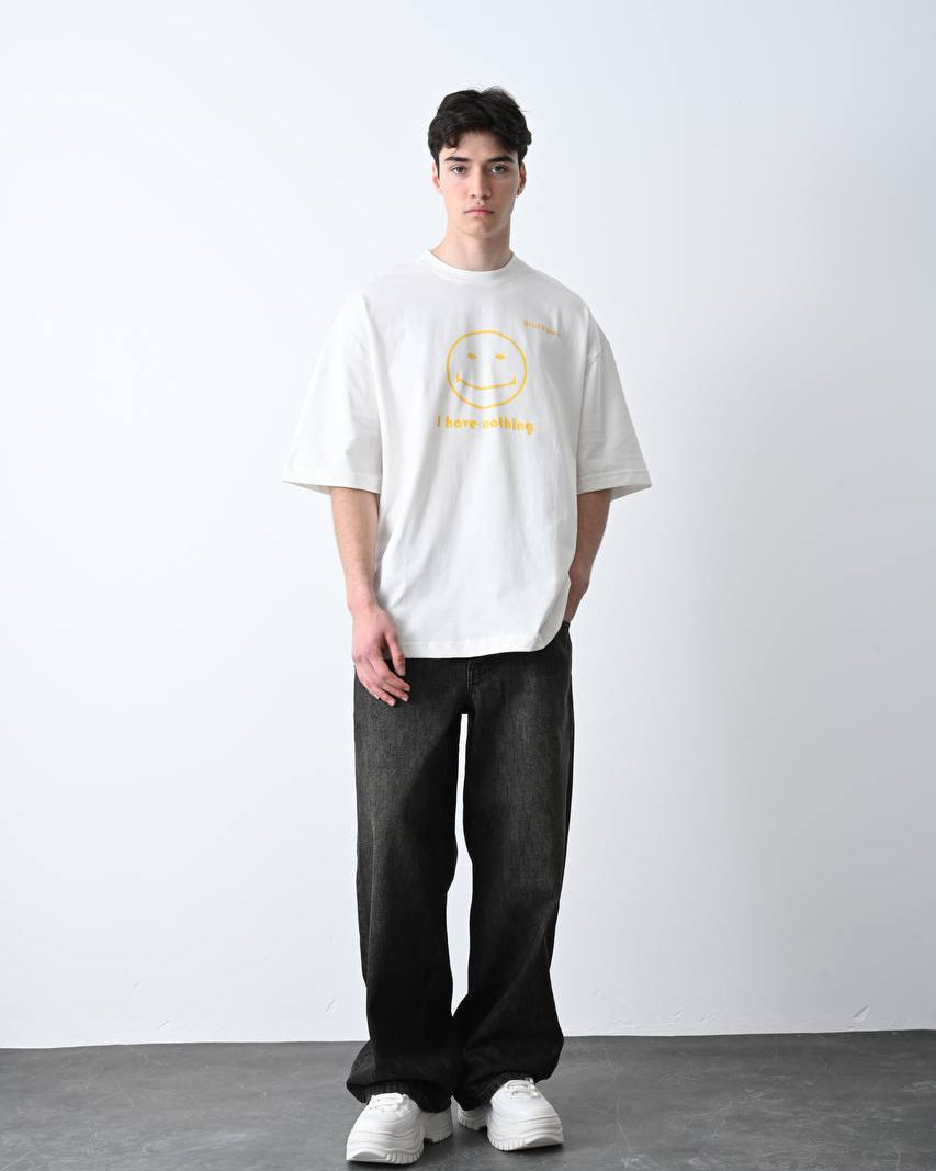 #oversize #beyaz #unisex #nakışlı #basic #streetwear #tshirt #trend #rahatstil #kombin