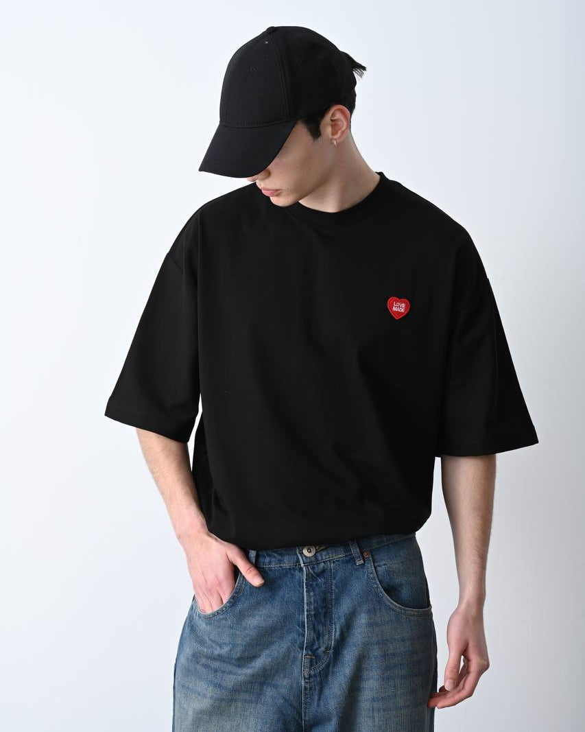 #oversize #siyah #kalp #heart #unisex #premium #nakışlı #streetwear #tshirt #minimalstil