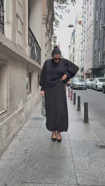 Black Women's Suit with Chiffon Skirt