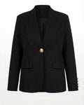 Black Blazer Jacket with Button Detail
