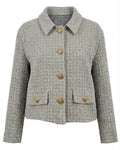 Gray Tweed Short Blazer Jacket