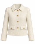 Ecru Tweed Short Blazer Jacket